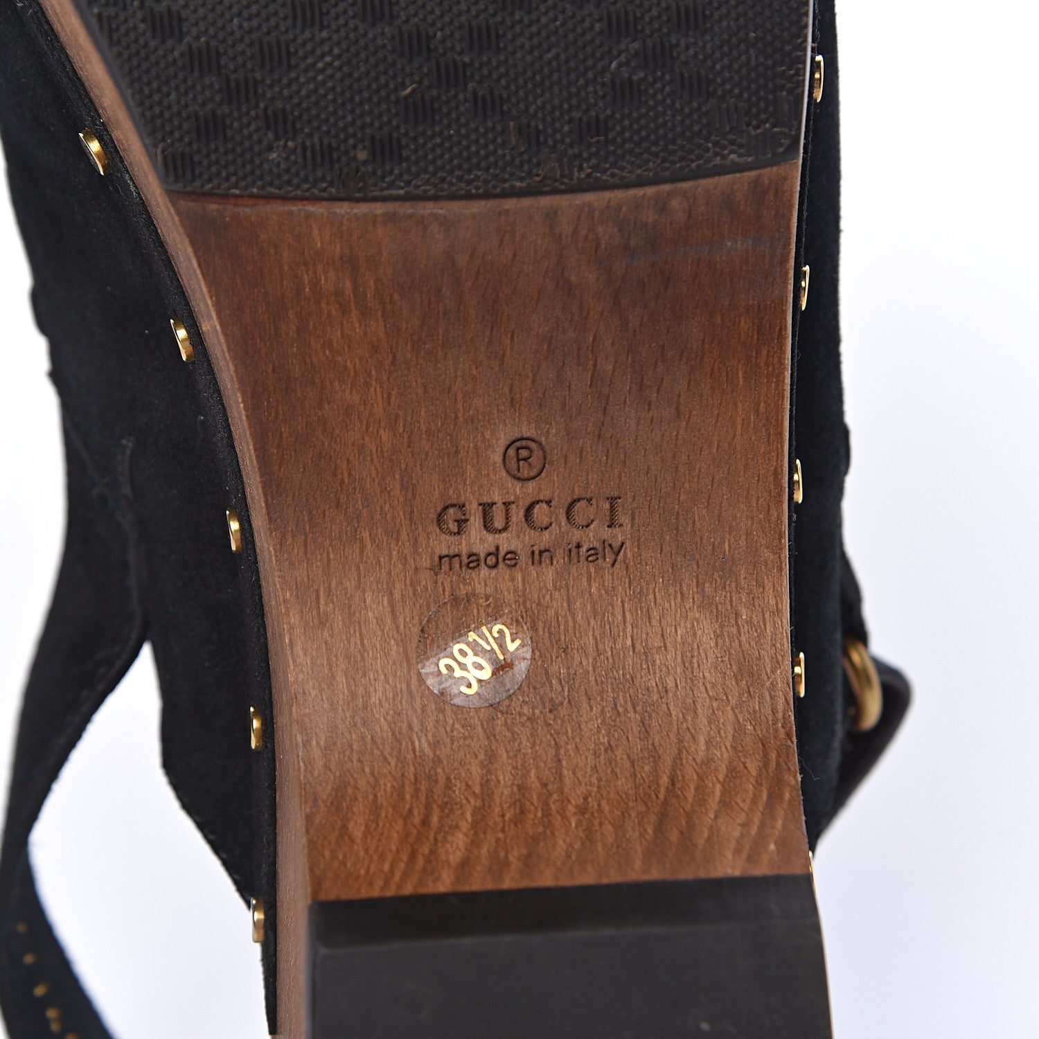 Gucci Suede Horsebit Amstel Slingback Clogs 38.5 Black 9 of 17