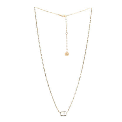 Christian Dior Metal Crystal Clair D Lune Necklace Gold 3 of 6