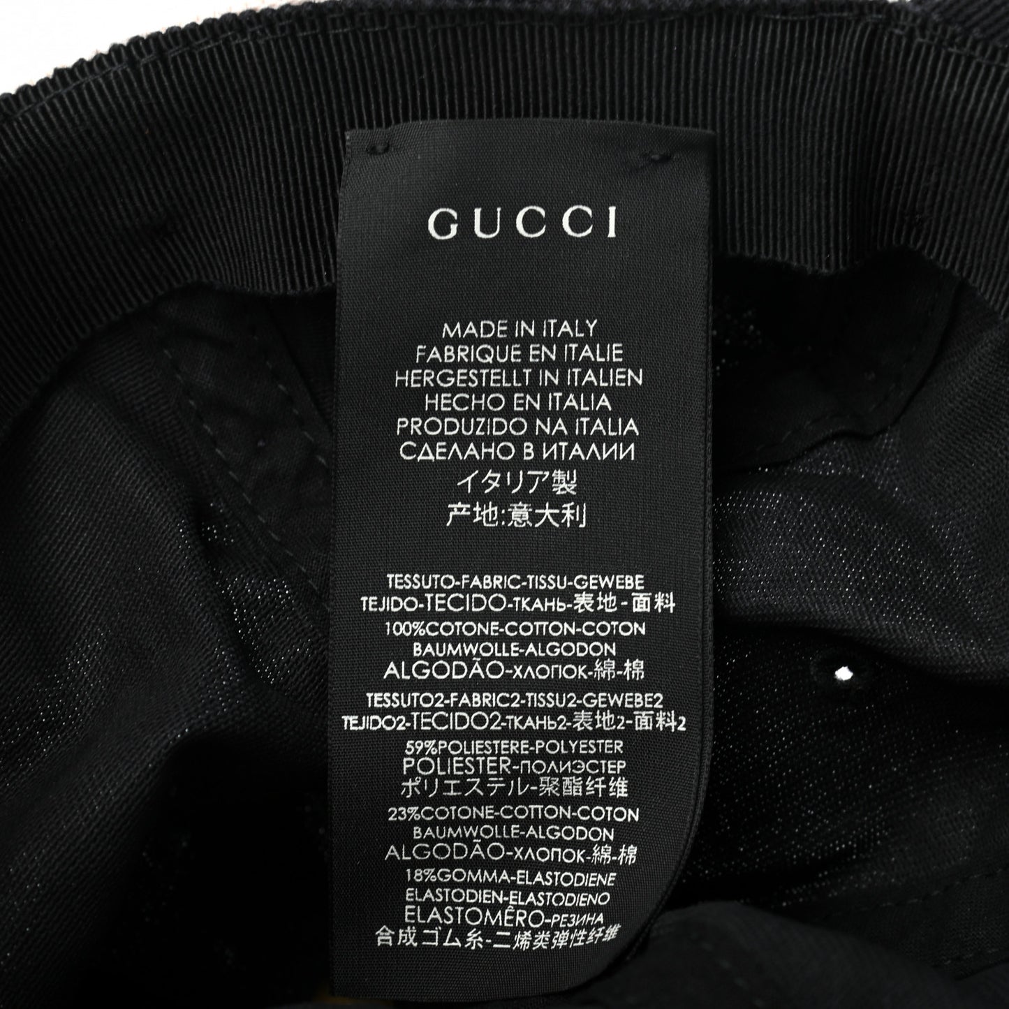Gabardine Gucci Headband Baseball Hat 58 Black