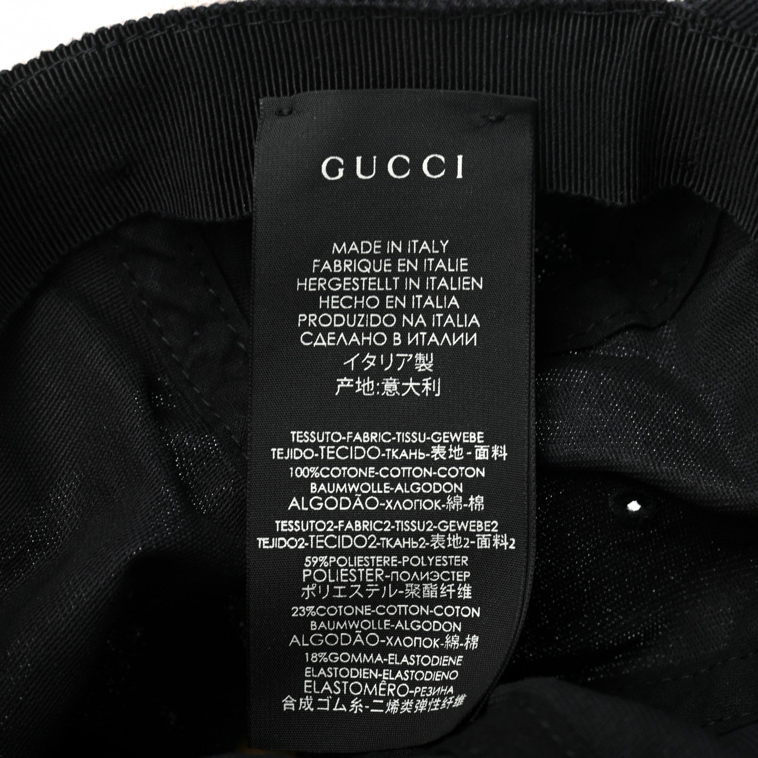 Gucci Gabardine Gucci Headband Baseball Hat 58 Black 9 of 9
