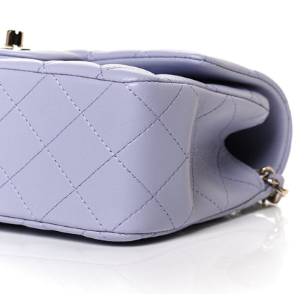 Chanel Lambskin Quilted Mini Top Handle Rectangular Flap Light Purple 10 of 11