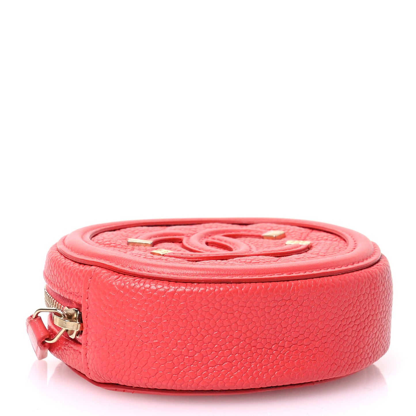 Caviar Quilted Filigree Zip Around Classic Coin Purse Red