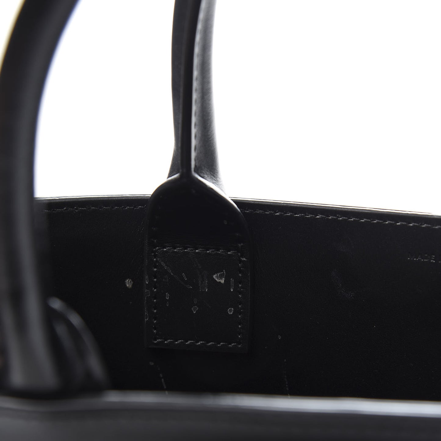 Canvas Calfskin Small Vertical Cabas Black