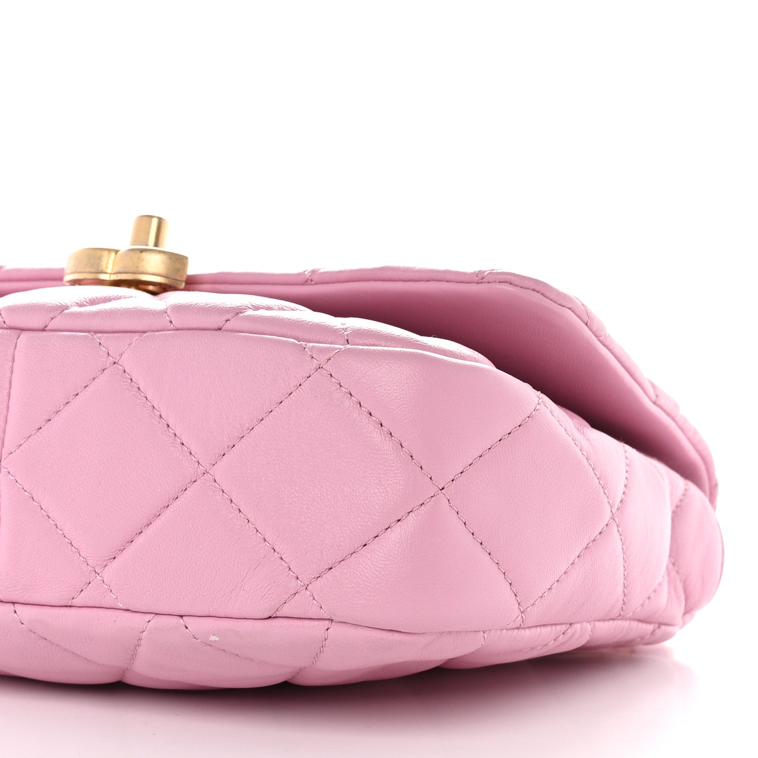 Chanel Lambskin Quilted Small Lacquered Chain Flap Pink 10 of 10
