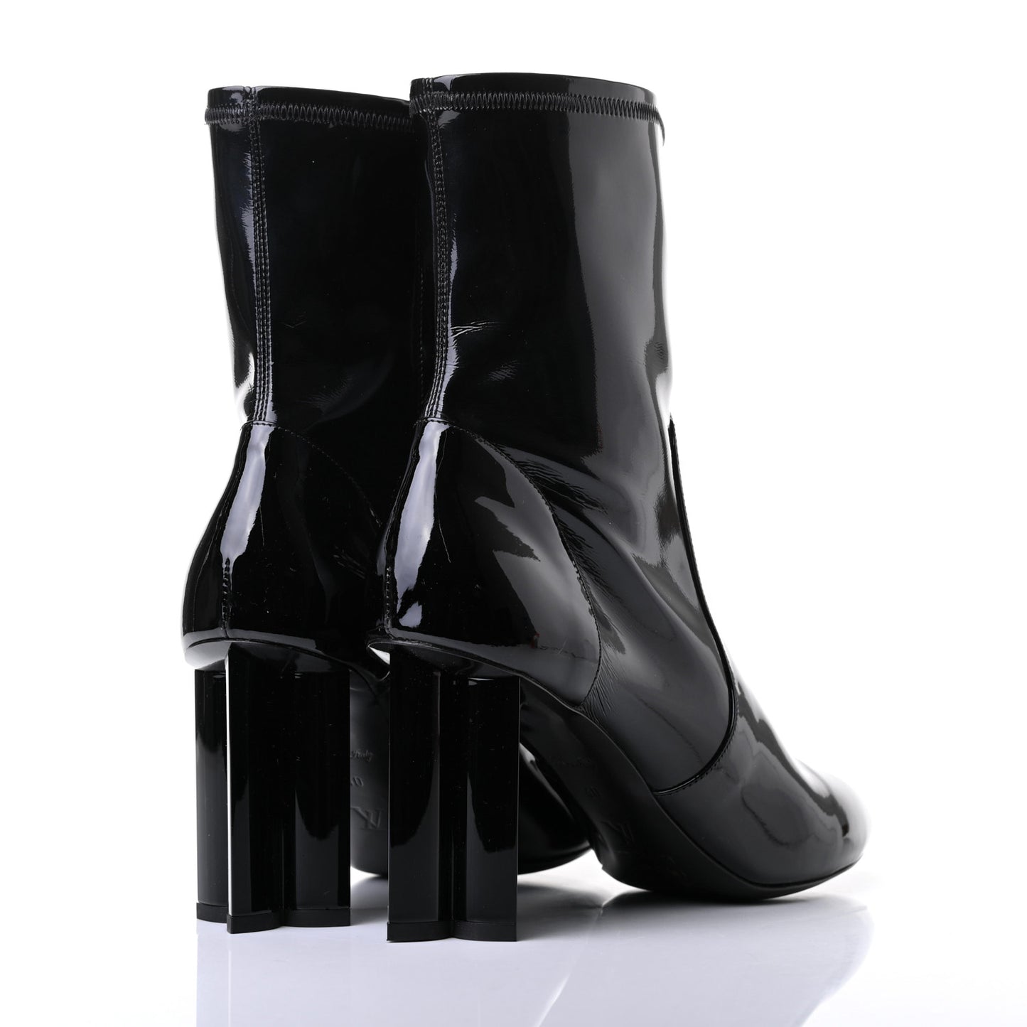 Patent Silhouette Ankle Boots 40 Black
