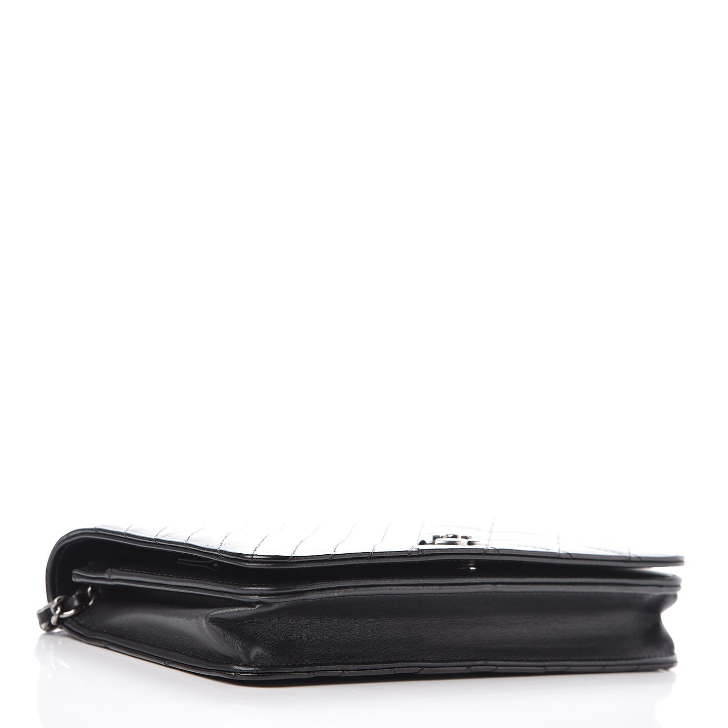 Chanel Glazed Calfskin Quilted Coco Boy Wallet On Chain WOC Black 4 of 11