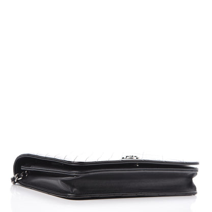 Chanel Glazed Calfskin Quilted Coco Boy Wallet On Chain WOC Black 4 of 11
