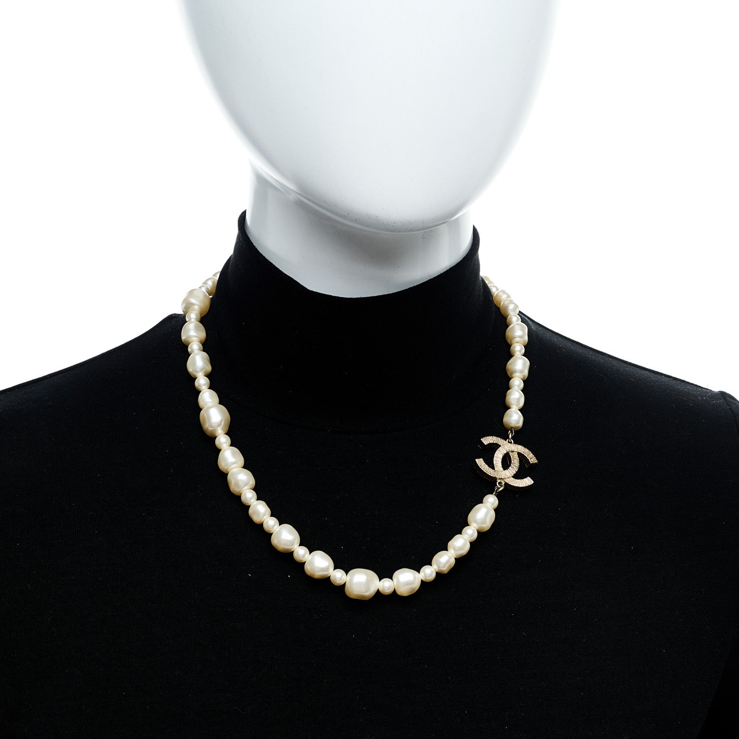 Chanel Pearl CC Long Necklace White Gold 2 of 5