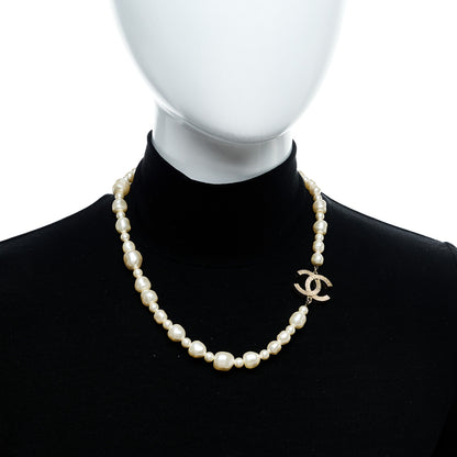 Chanel Pearl CC Long Necklace White Gold 2 of 5