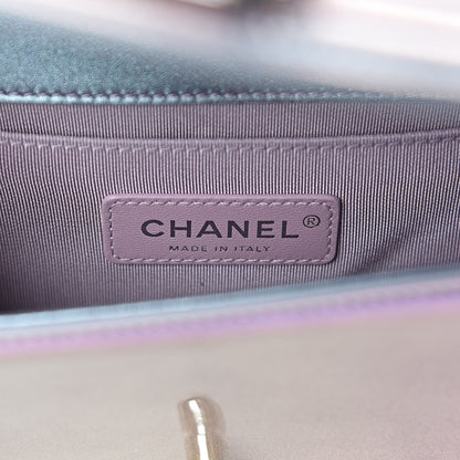 Chanel Iridescent Patent Calfskin PVC Quilted Small Boy Flap Light Purple 6 of 11
