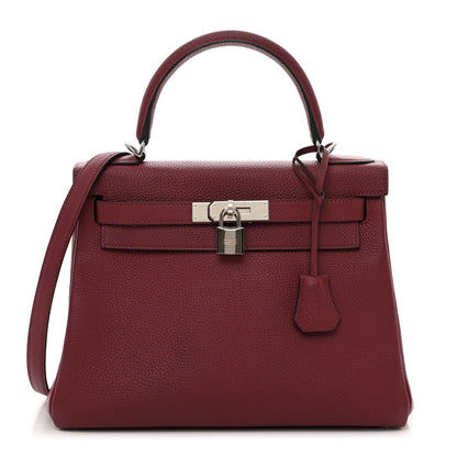 Hermes Togo Kelly Retourne 28 Rouge Grenat 1 of 13