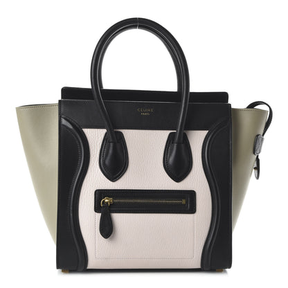 Celine Goatskin Smooth Calfskin Micro Tri-Color Luggage Olive 1 of 9