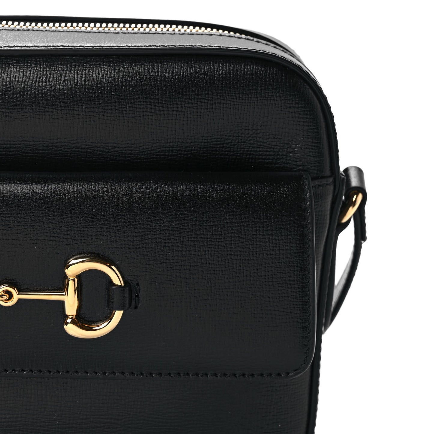 Textured Calfskin Small Horsebit 1955 Shoulder Bag Black