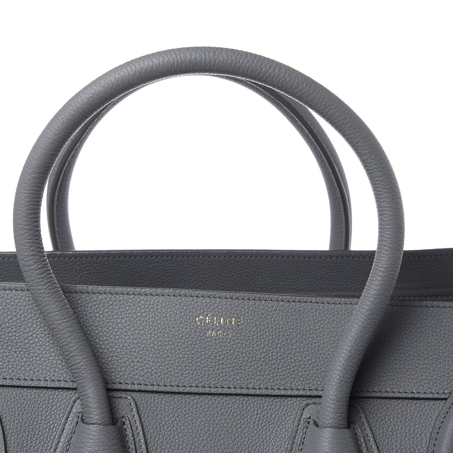 Celine Drummed Calfskin Mini Luggage Kohl 9 of 10
