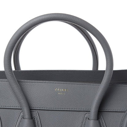 Celine Drummed Calfskin Mini Luggage Kohl 9 of 10