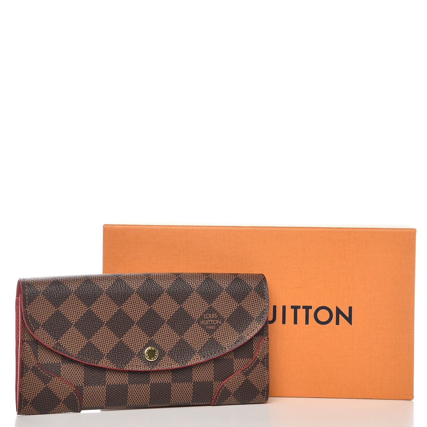 Damier Ebene Caissa Wallet Cherry