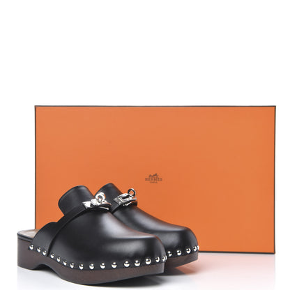 Hermes Calfskin Carlotta Mules 36 Black 8 of 8
