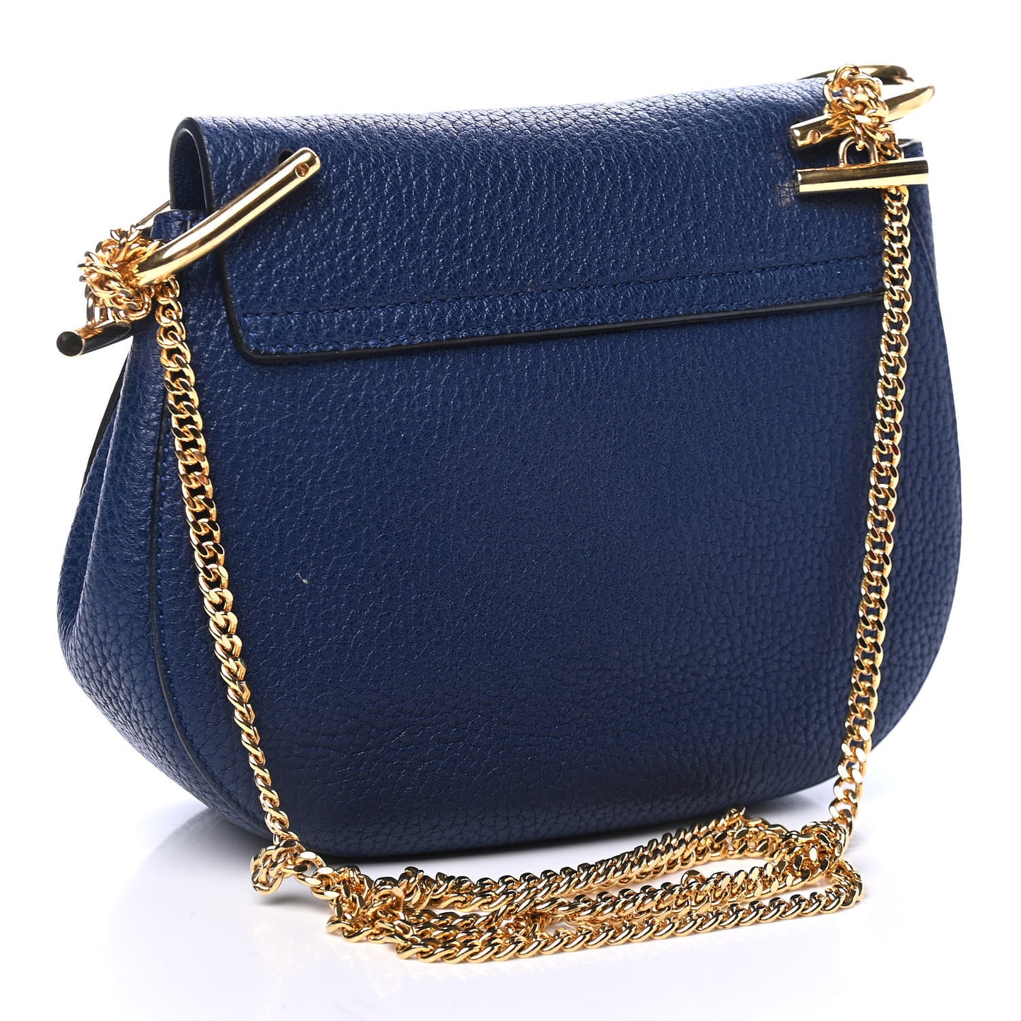 Grained Lambskin Mini Drew Shoulder Bag Royal Navy
