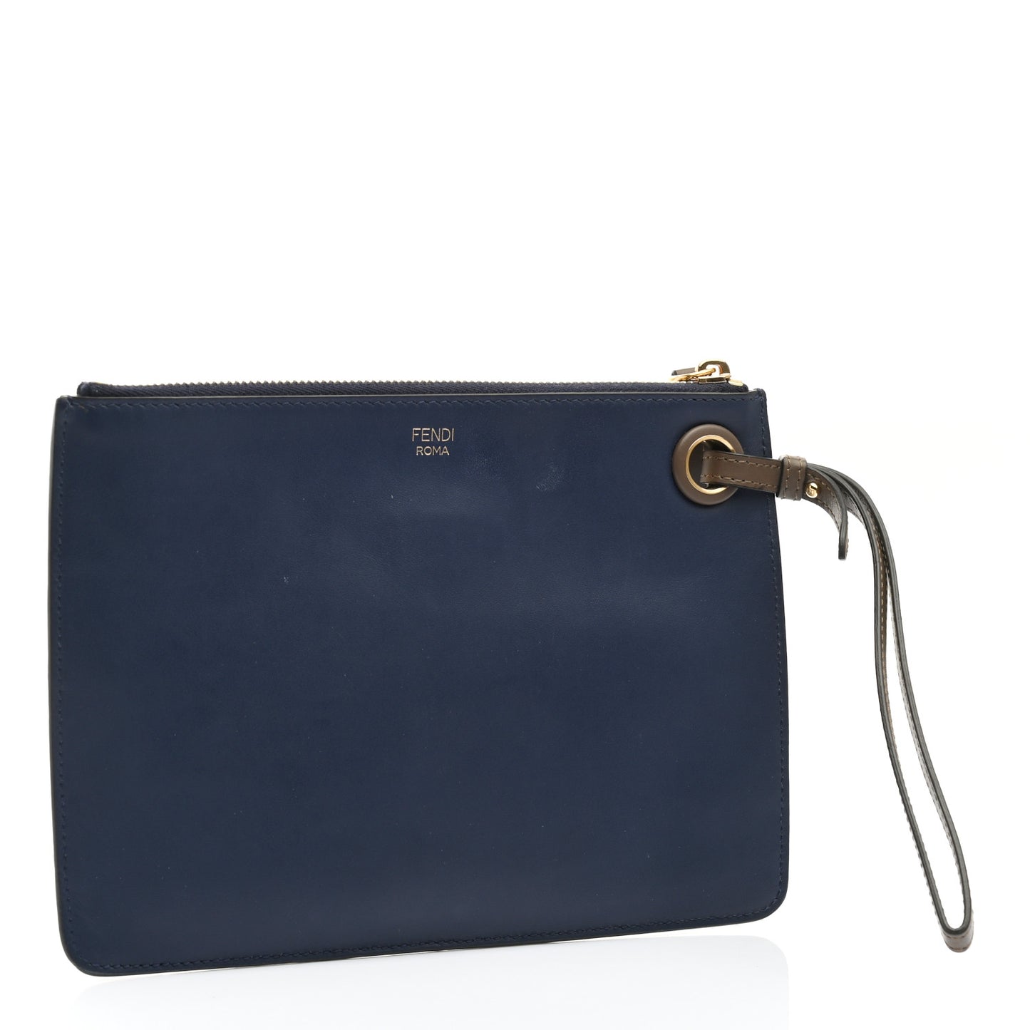 X FILA Vitello Century Mania Bi-Color FF 1974 Embossed Small Flat Clutch Nebula Blueberry Multicolor