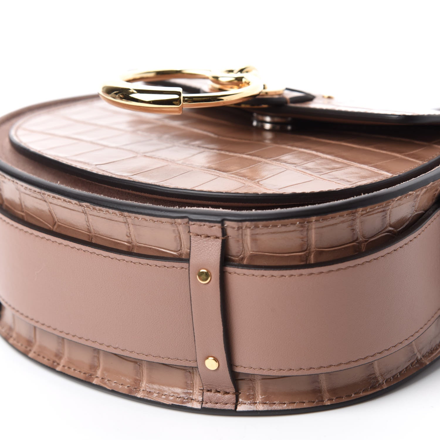 Chloe Calfskin Crocodile Embossed Small Tess Bag Woodrose 7 of 9