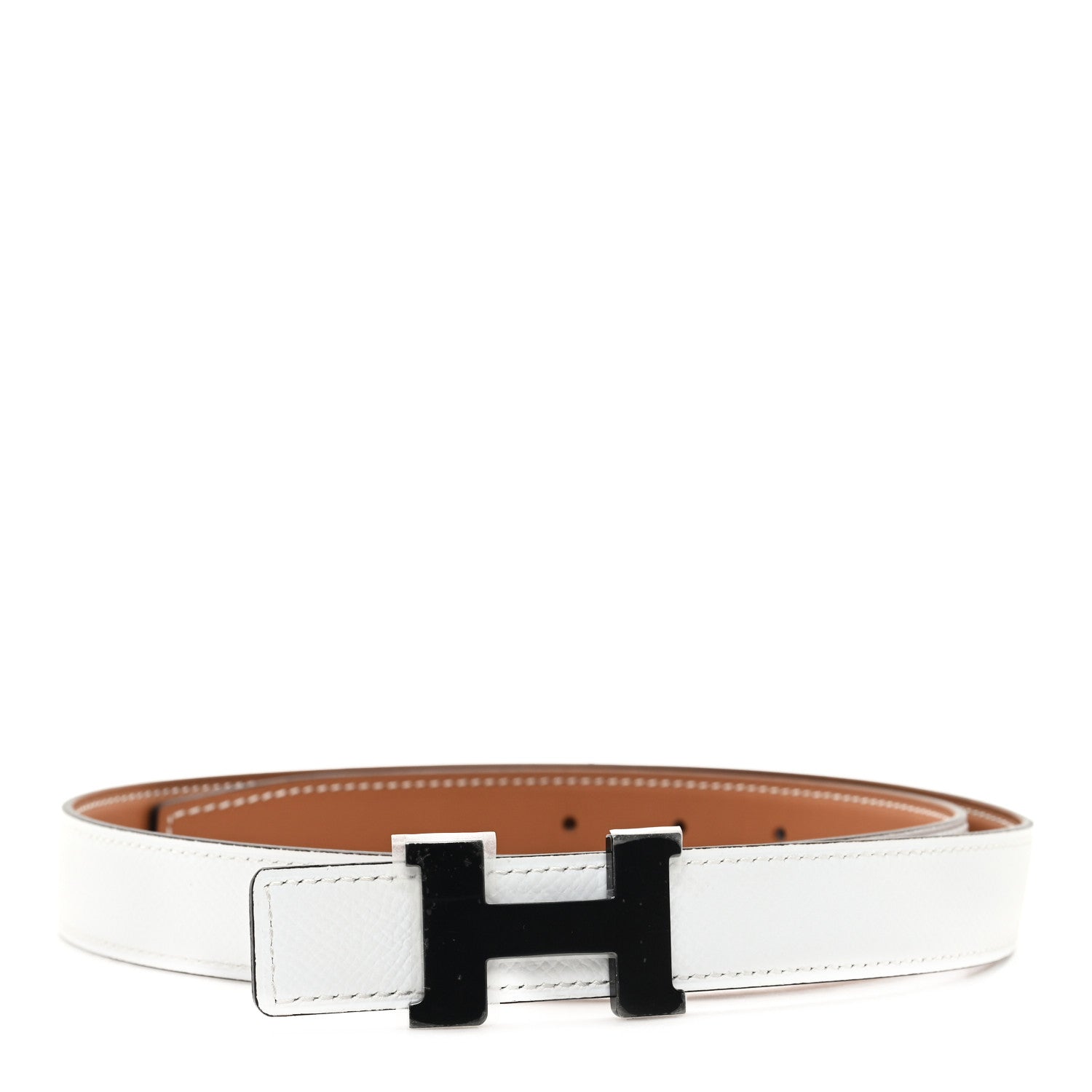 Hermes Epsom Swift 24mm Mini Constance H Belt  80 32 White Gold 1 of 5