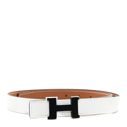 Hermes Epsom Swift 24mm Mini Constance H Belt  80 32 White Gold 1 of 5