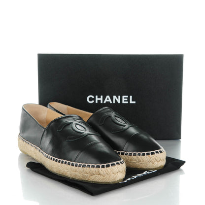 Chanel Lambskin CC Espadrilles 40 Black 6 of 10