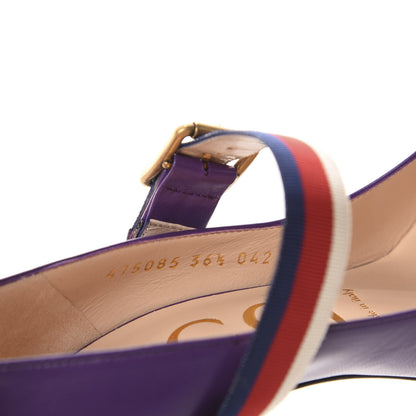 Gucci Malaga Kid Sylvie High Heel Pumps 36.5 Shine Purple 9 of 10