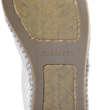 Chanel Mesh Lambskin Espadrilles 41 White Black 6 of 11
