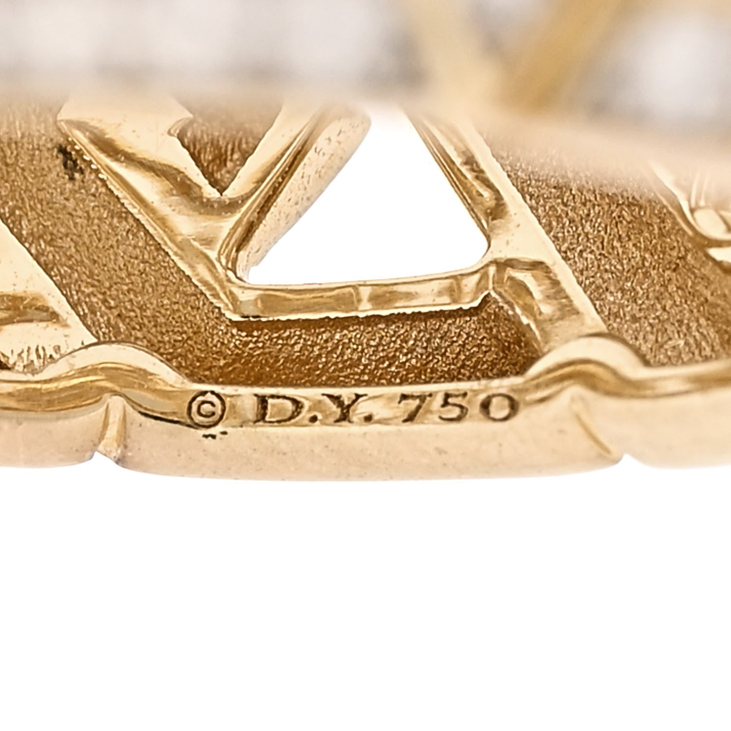 David Yurman 18K Yellow Gold Diamond 16mm Carlyle Ring 57 8 4 of 5