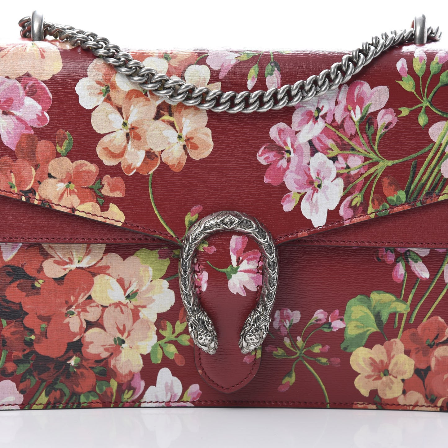 Calfskin Blooms Print Medium Dionysus Shoulder Bag Romantic Cherry Multicolor
