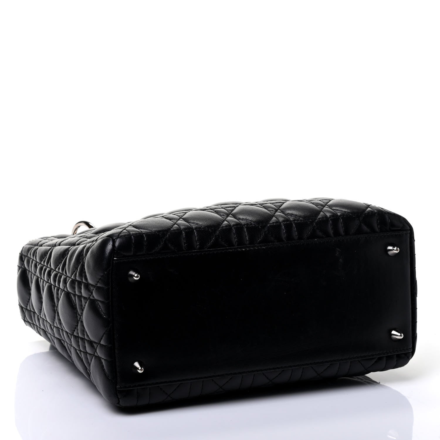 Christian Dior Lambskin Cannage Medium Lady Dior Black 3 of 4