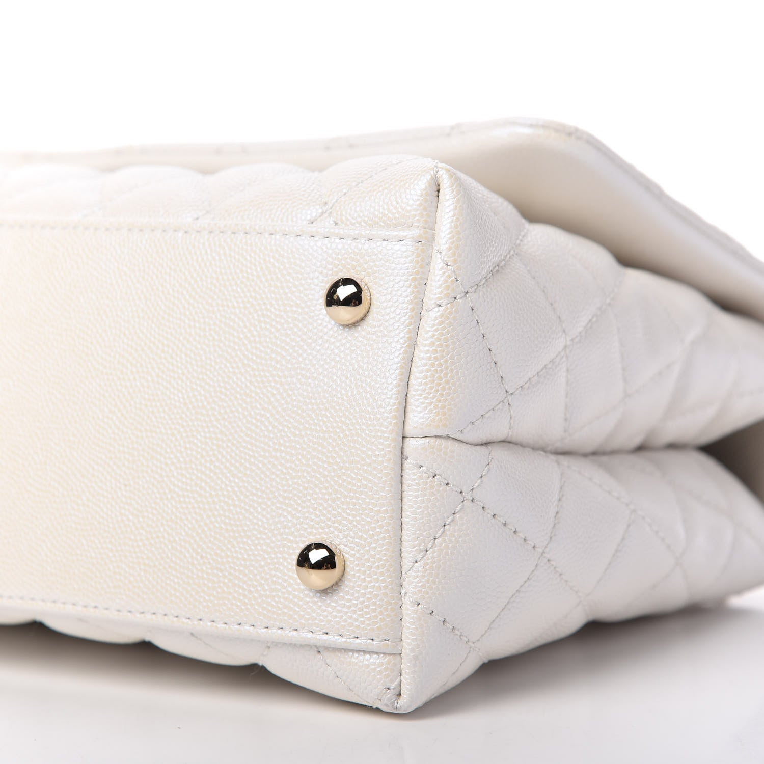 Chanel Iridescent Caviar Quilted Small Coco Handle Flap White 7 of 12