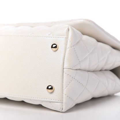 Chanel Iridescent Caviar Quilted Small Coco Handle Flap White 7 of 12