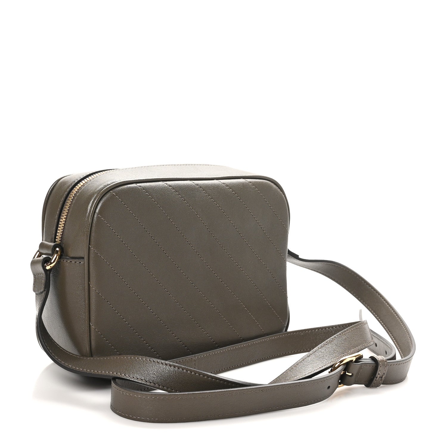 Gucci Sakai Be Green Calfskin Diagonal Stitched Small Blondie Shoulder Bag Craclet Brown 3 of 10