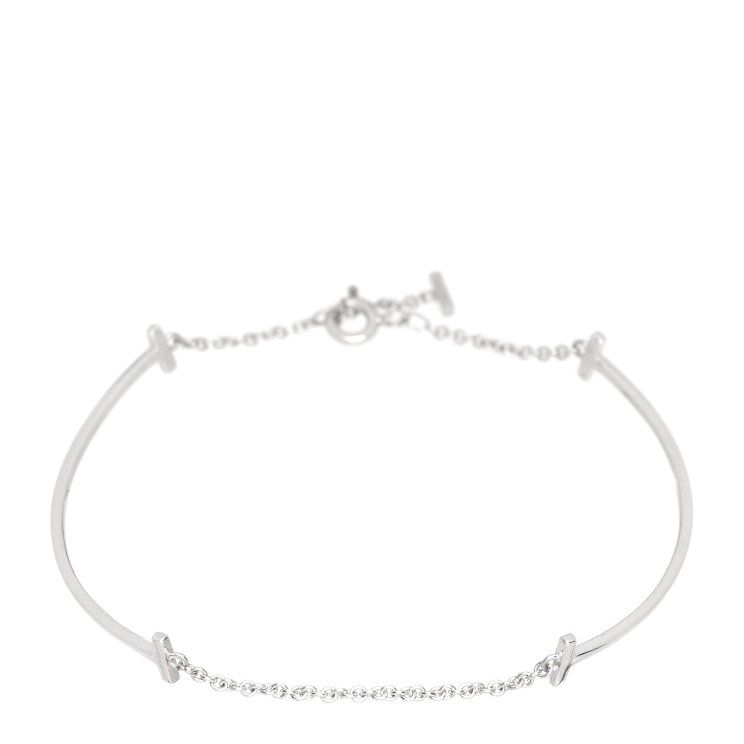 Tiffany Sterling Silver Double T Smile Bracelet 1 of 4