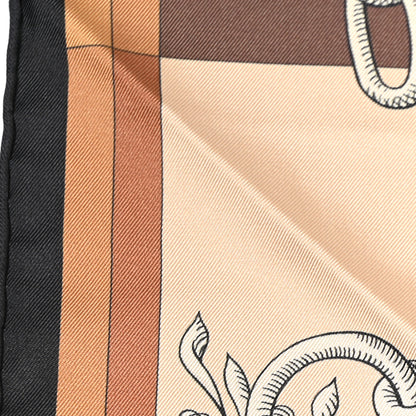 Hermes Silk Double Face Della Cavalleria Fine Scarf 90 Marron Beige Caramel 5 of 9