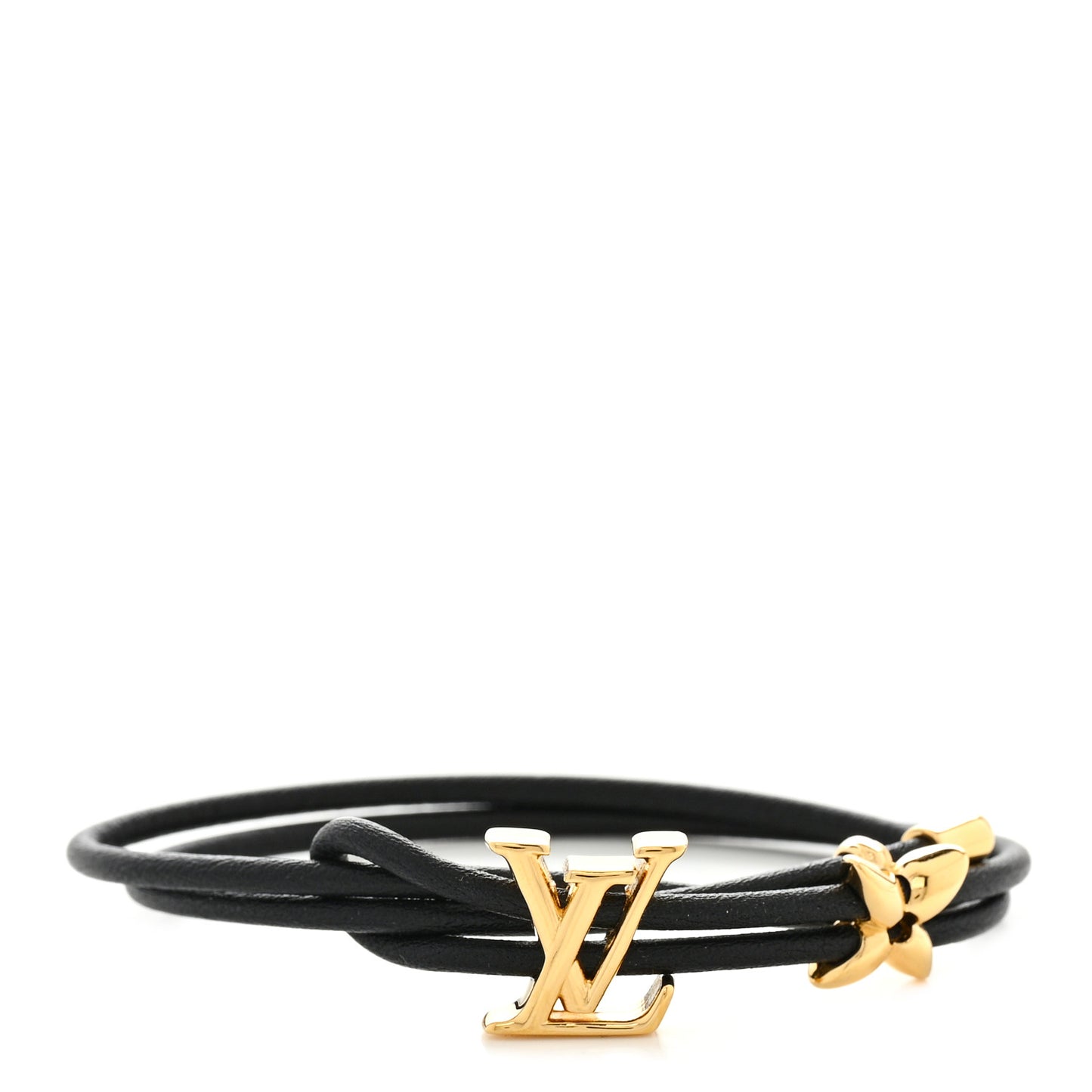 Calfskin LV Bloom Bracelet Black