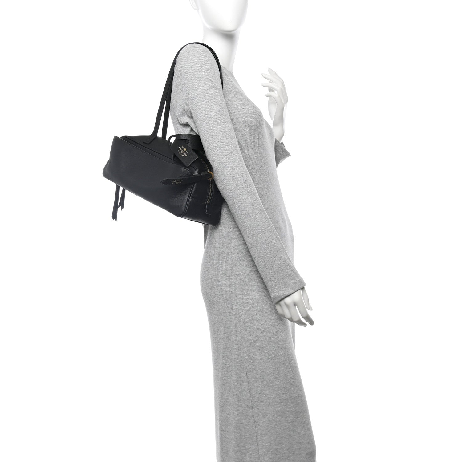 Balenciaga Grained Calfskin Small Carrie Bowling Bag Black 2 of 9