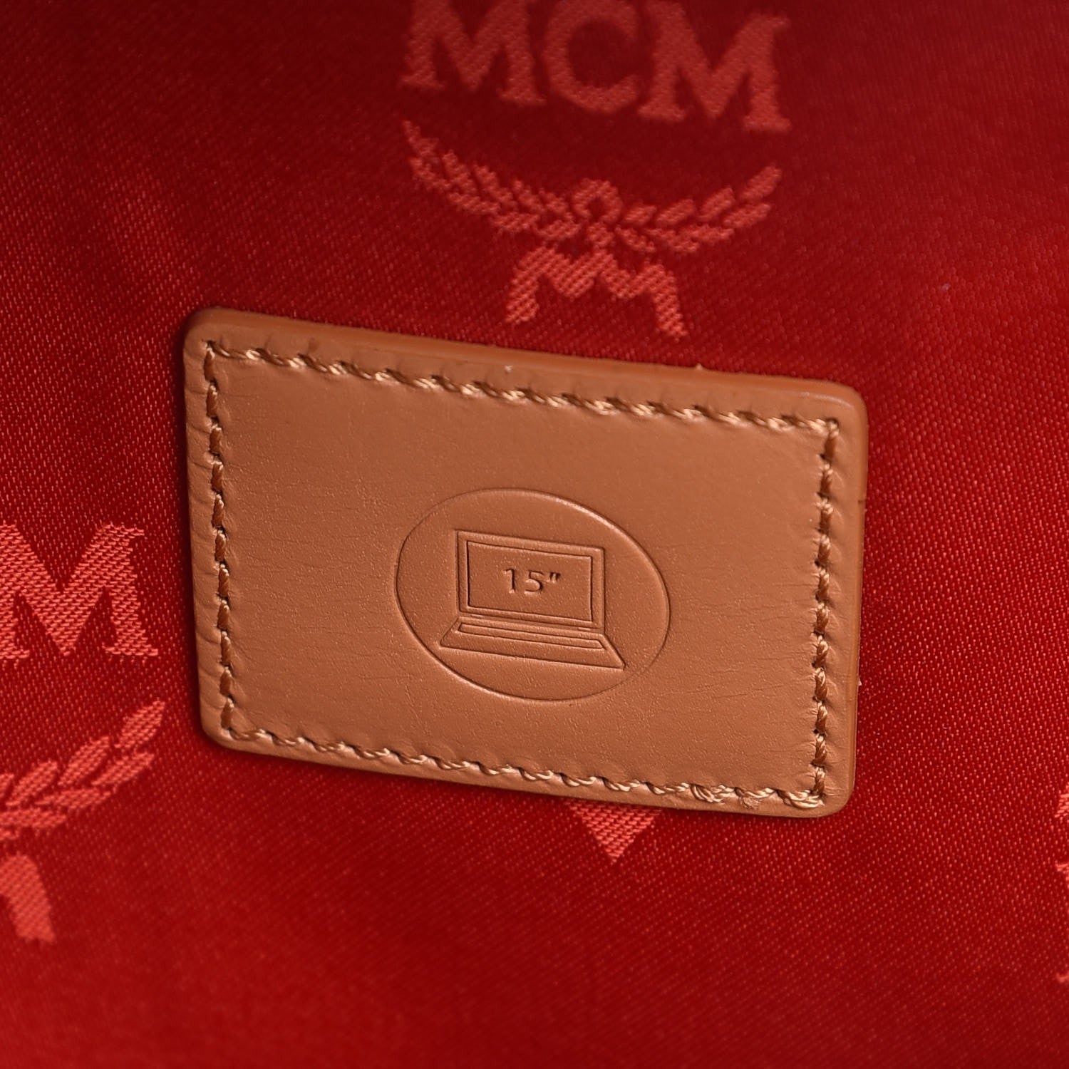 MCM Visetos Studded Medium Stark M Backpack Coral 6 of 9