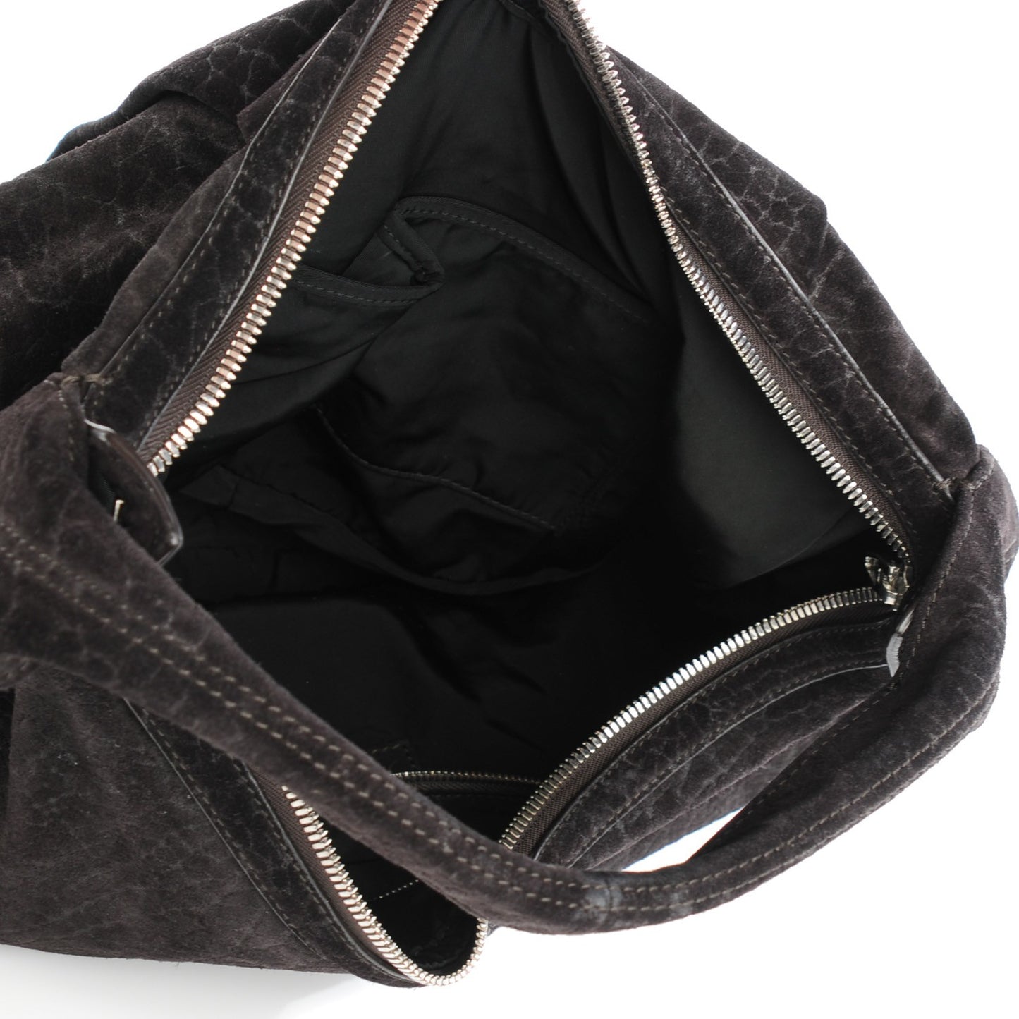 Crinkled Suede Morgan Hobo Black