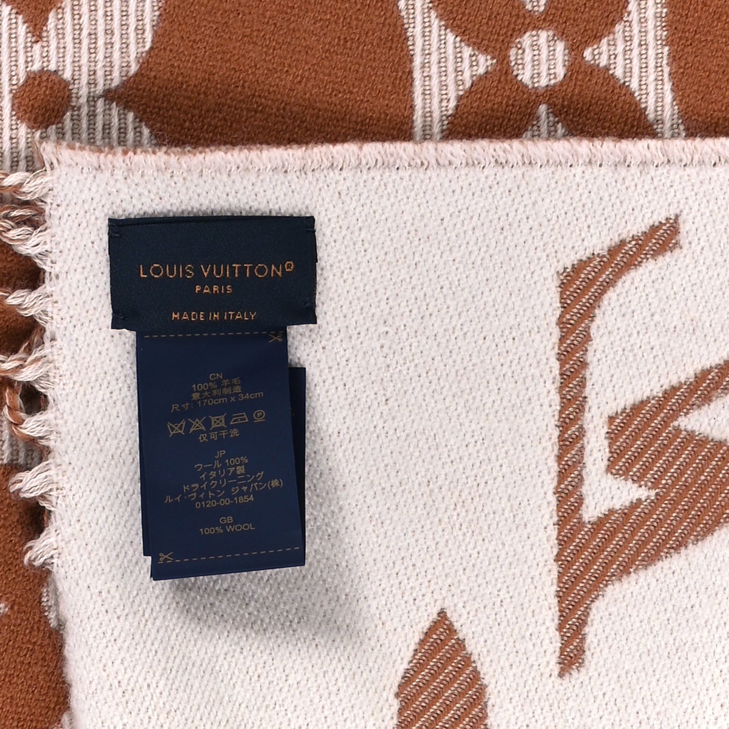 Cashmere Monogram Reykjavik Scarf Sand