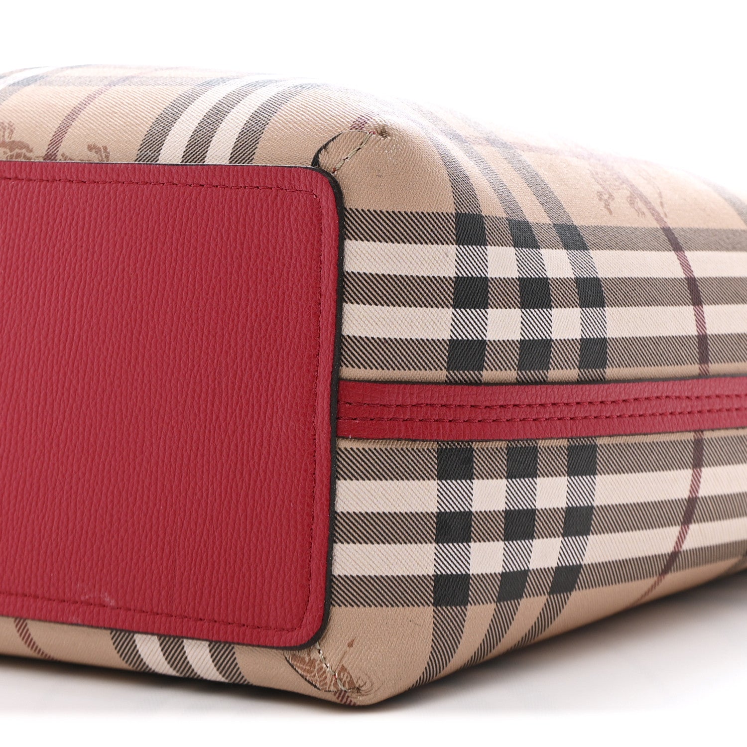 Burberry Haymarket Check Medium Reversible Tote Poppy Red 34 of 36