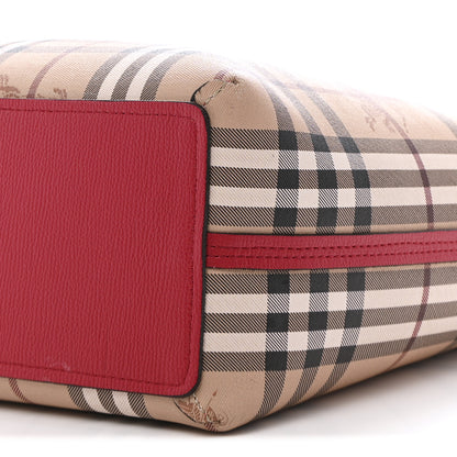 Burberry Haymarket Check Medium Reversible Tote Poppy Red 34 of 36