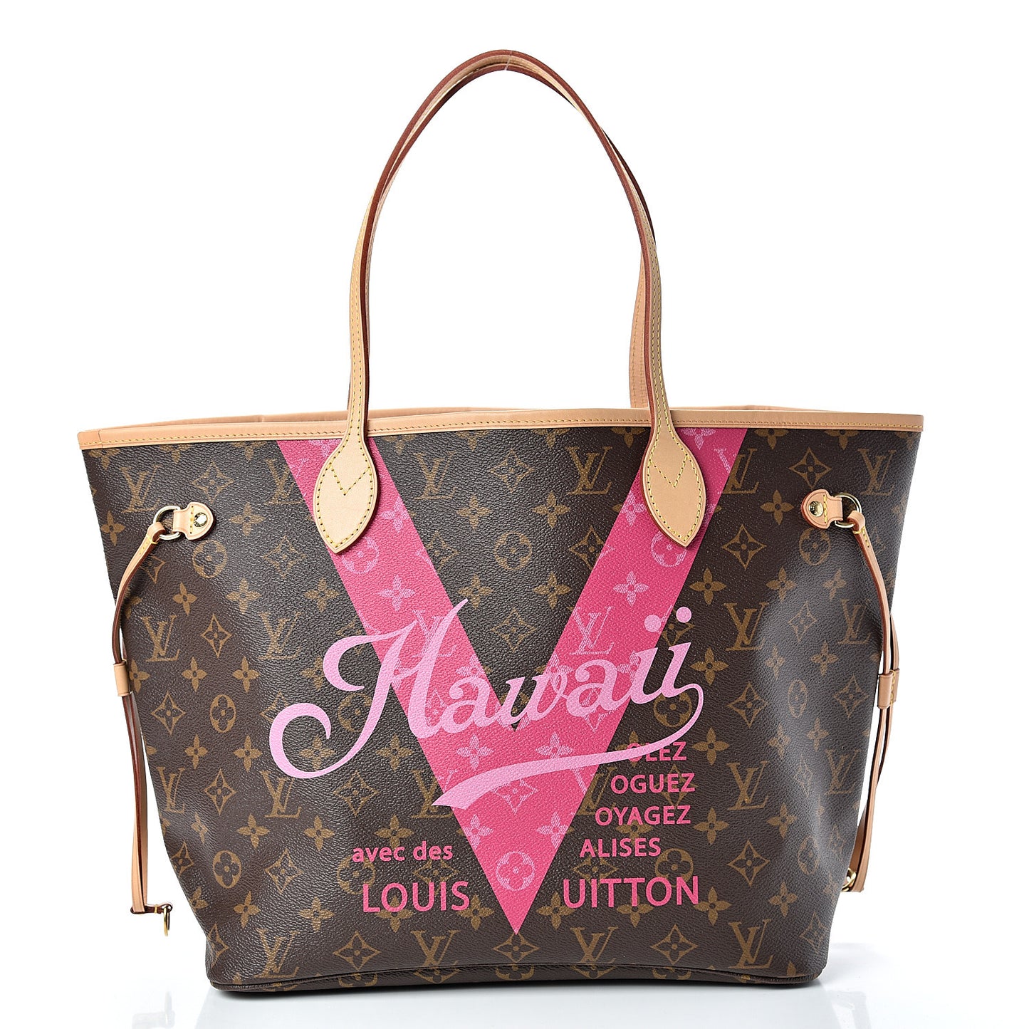 Monogram Hawaii V Neverfull MM Hot Pink