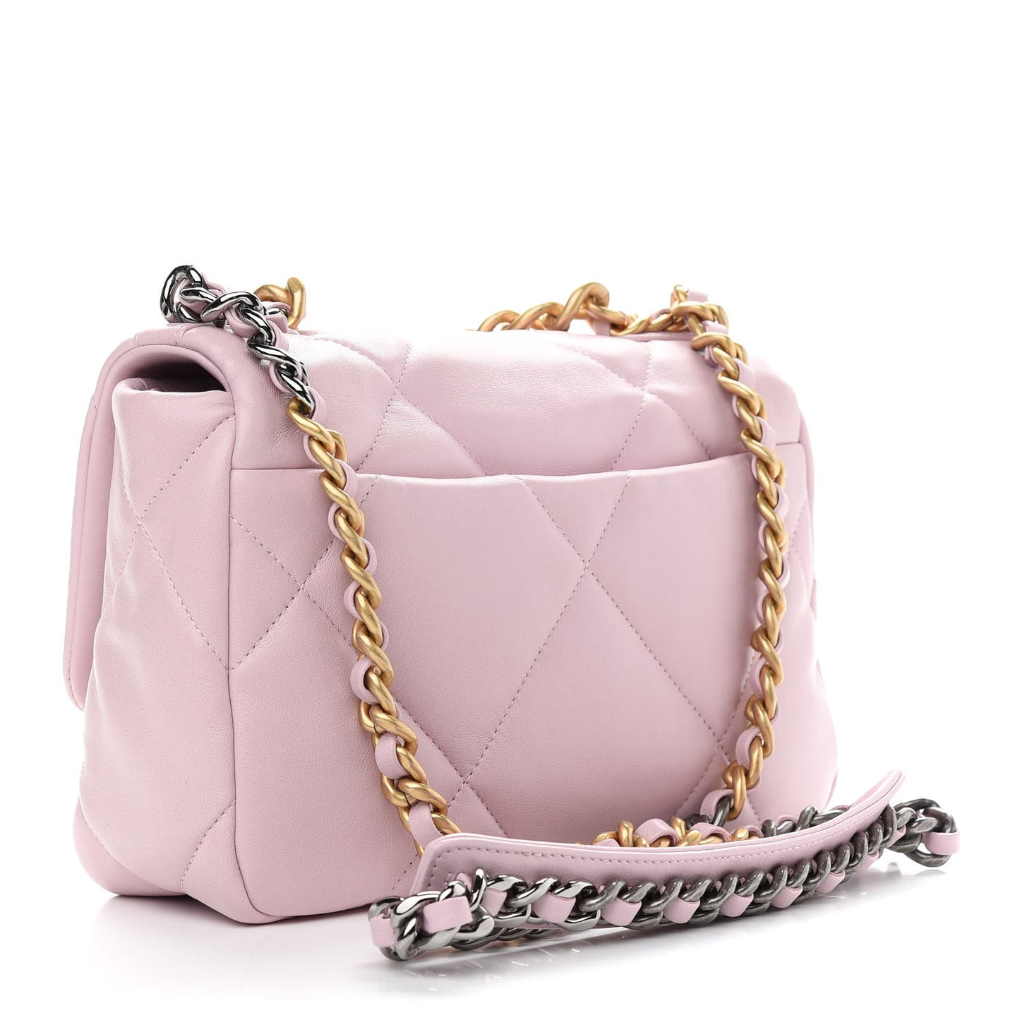 Lambskin Quilted Medium Chanel 19 Flap Light Pink