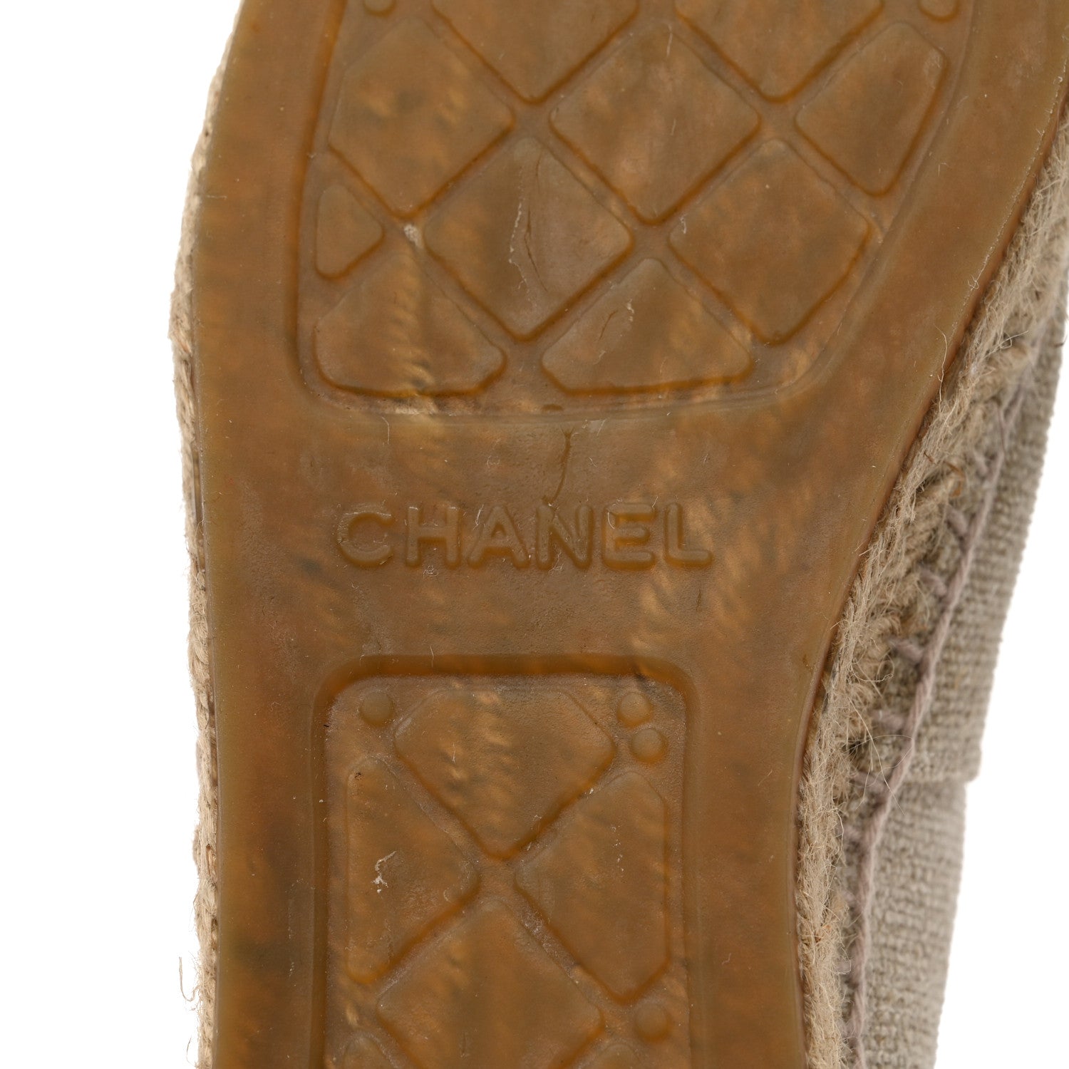 Chanel Toile Sequin CC Espadrilles 40 Beige Black 8 of 9