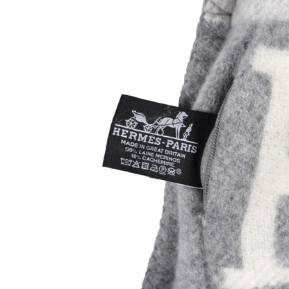Hermes Wool Cashmere Avalon III Pillow PM Ecru Gris Clair 3 of 4