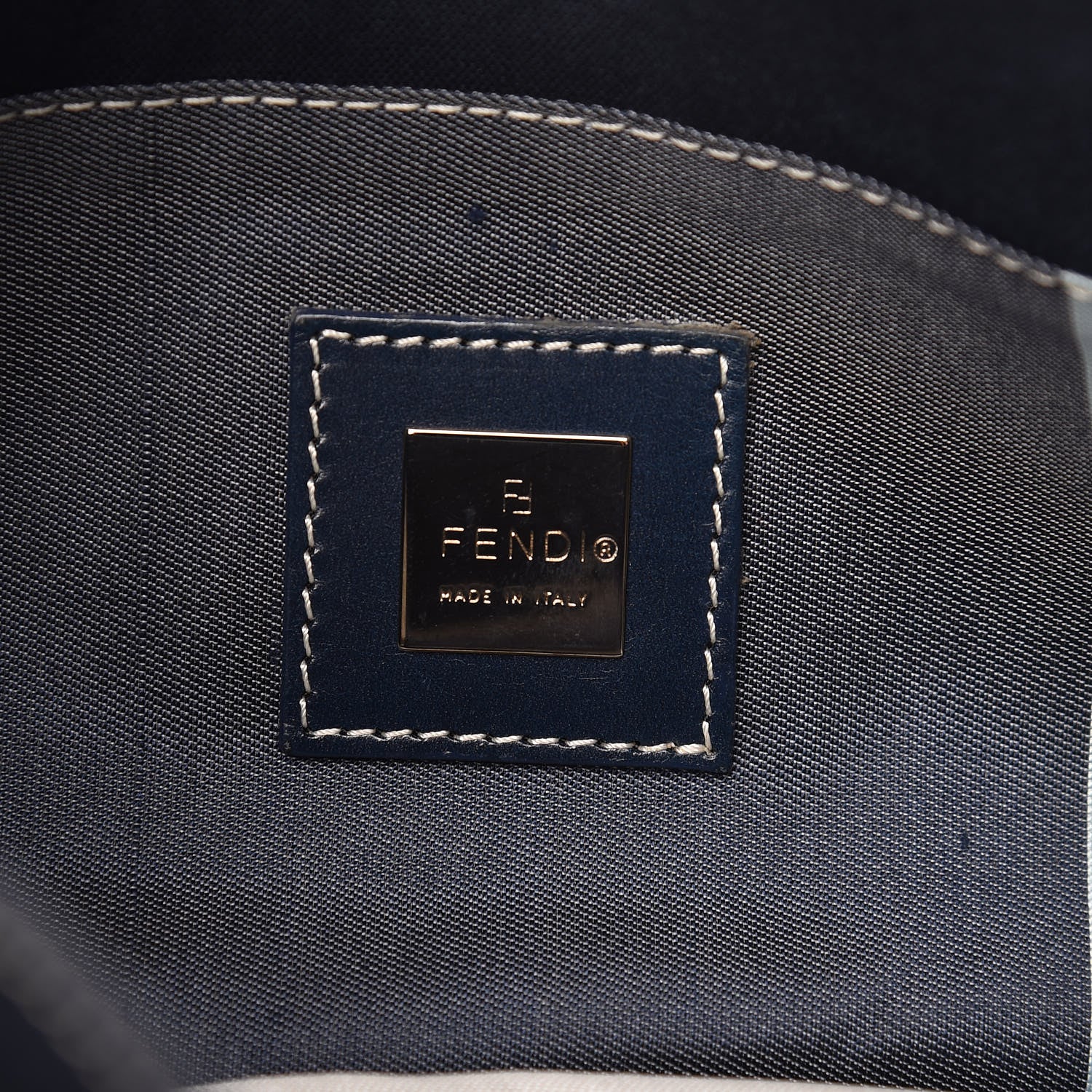 Fendi Canvas Shoulder Bag Dark Blue 8 of 13