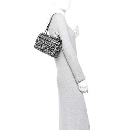 Chanel Tweed Braid Medium Flap Turquoise Multicolor 2 of 11